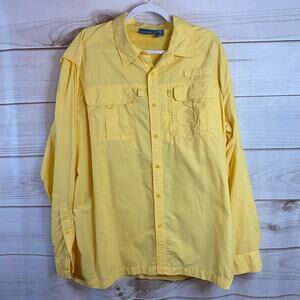 Quest Yellow Vented Long Sleeve Button Up Size XL